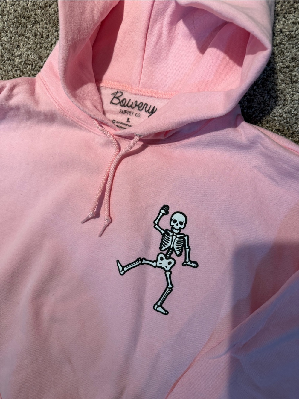 Pink Hoodie with Skeleton Graphic - Picture 2 of 4